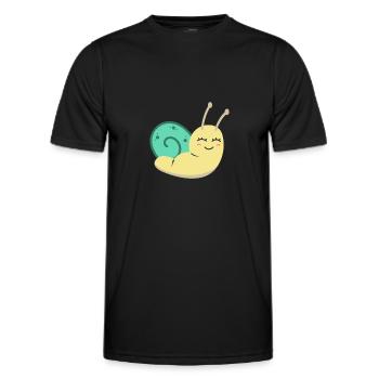Cute snail girl baby snail gift - Men's Functional T-Shirt - black - Front - AI Model Male 178 dark (178cm)