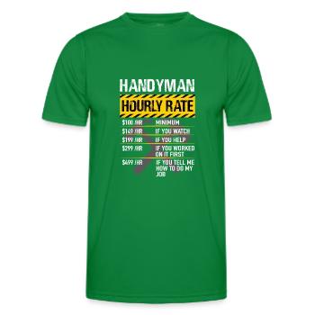 Handyman Handyman - Tarif horaire Handyman - T-shirt sport Homme - vert - Devant - AI Model Male 178 dark (178cm)