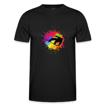 Snowboard Freestyle Snowboarder Snowboarding - T-shirt sport Homme - noir - Devant - AI Model Male 178 dark (178cm)