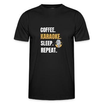 Karaoké & Café | Karaoké Amateurs Karaoke Party - T-shirt sport Homme - noir - Devant - AI Model Male 178 dark (178cm)