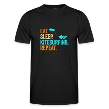 Kite surfing surfer kite gift - Men's Functional T-Shirt - black - Front - AI Model Male 178 dark (178cm)