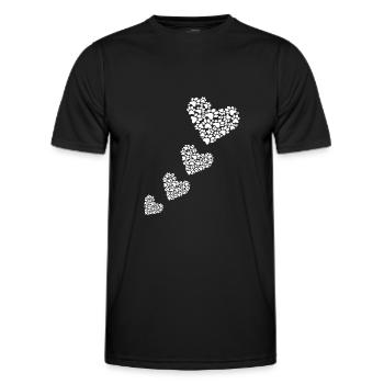 Hundepfoten Herz - Männer Funktions-T-Shirt - Schwarz - Vorne - AI Model Male 178 dark (178cm)