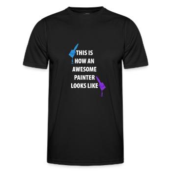 Peintres et peintres Peintres Cadeaux - T-shirt sport Homme - noir - Devant - AI Model Male 178 dark (178cm)
