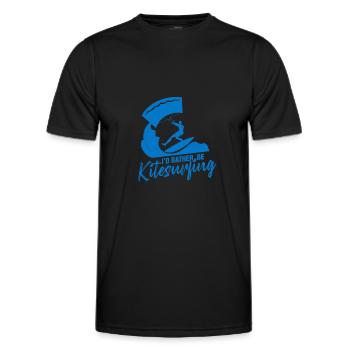 Kitesurfer I’d Rather Be Kitesurf Ocean Lovers - T-shirt sport Homme - noir - Devant - AI Model Male 178 dark (178cm)