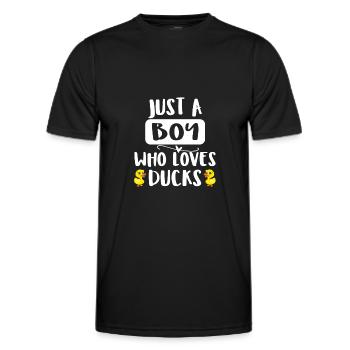 just a boy who loves ducks - T-shirt sport Homme - noir - Devant - AI Model Male 178 dark (178cm)