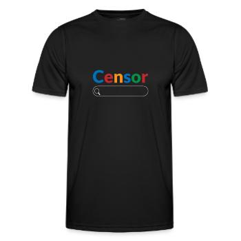 Suchmaschinen-Zensur Big Tech Censor - Männer Funktions-T-Shirt - Schwarz - Vorne - AI Model Male 178 dark (178cm)