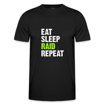 Eat Sleep Raid Repeat - T-shirt sport Homme - noir - Devant - AI Model Male 178 dark (178cm)