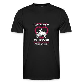 Ich habe zwar nicht mein eigenes Motorrad Bikerin - Männer Funktions-T-Shirt - Schwarz - Vorne - AI Model Male 178 dark (178cm)