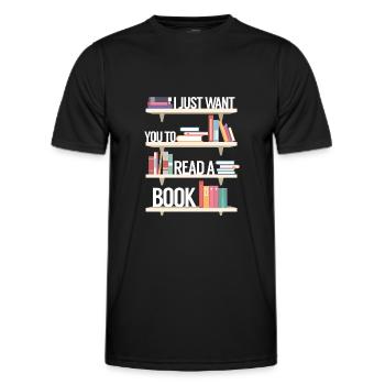 Lire la littérature - T-shirt sport Homme - noir - Devant - AI Model Male 178 dark (178cm)
