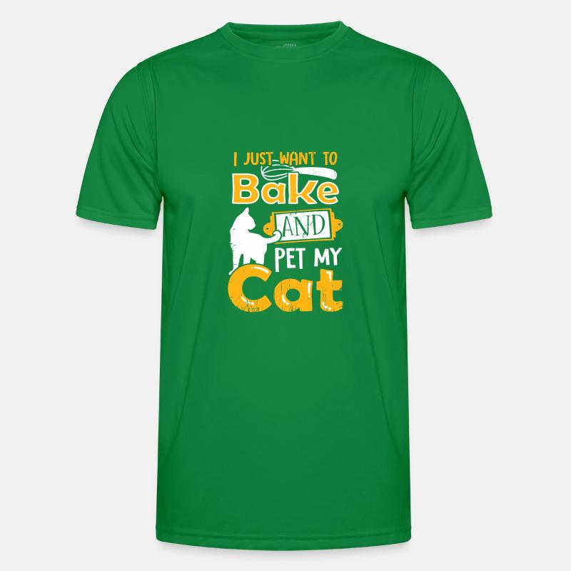Backen Bäcker Katze Katzenhalter Geschenk Männer Funktions-T-Shirt