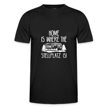 home is where the parking is is - T-shirt sport Homme - noir - Devant - AI Model Male 178 dark (178cm)
