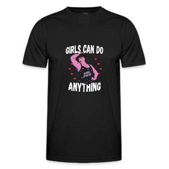 Girls Can Do Anything - Men's Functional T-Shirt - black - Front - AI Model Male 178 dark (178cm)