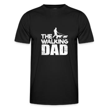 The Walking Dad Walking the dog - Men's Functional T-Shirt - black - Front - AI Model Male 178 dark (178cm)