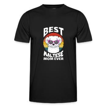 Best Maltese Mom Ever Best Maltese Dog Mom Vintage - Men's Functional T-Shirt - black - Front - AI Model Male 178 dark (178cm)