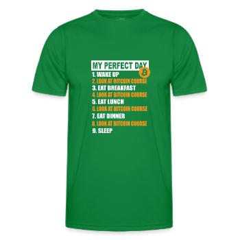 My Perfect Day Bitcoin - crypto-monnaie plan journalier - T-shirt sport Homme - vert - Devant - AI Model Male 178 dark (178cm)