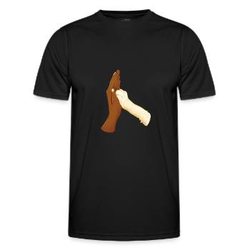 High Five avec chien main noire - T-shirt sport Homme - noir - Devant - AI Model Male 178 dark (178cm)