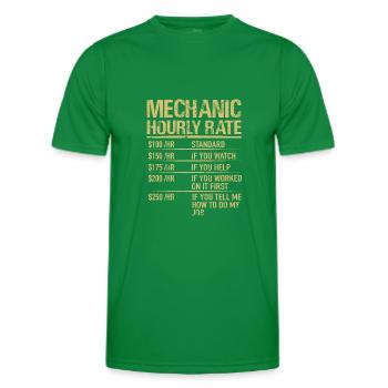 Mechanic Hourly Rate cadeau de mécanicien automobile - T-shirt sport Homme - vert - Devant - AI Model Male 178 dark (178cm)