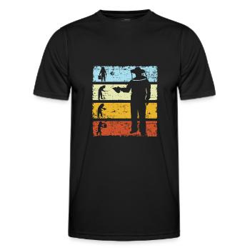 Imker Vintage Bienen Flüsterer Retro Imkerei - Männer Funktions-T-Shirt - Schwarz - Vorne - AI Model Male 178 dark (178cm)