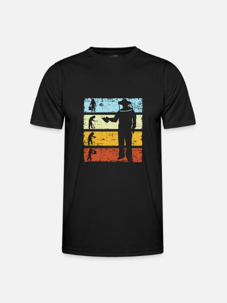 Imker Vintage Bienen Flüsterer Retro Imkerei - Männer Funktions-T-Shirt - Schwarz