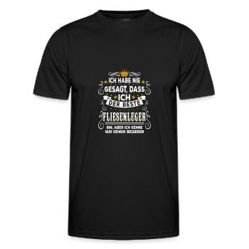 Bester Fliesenleger Handwerker Fliesen Beruf - Männer Funktions-T-Shirt - Schwarz - Vorne - AI Model Male 178 dark (178cm)