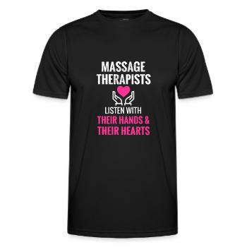 Masseuse Idée cadeau Massage thérapeute massage - T-shirt sport Homme - noir - Devant - AI Model Male 178 dark (178cm)