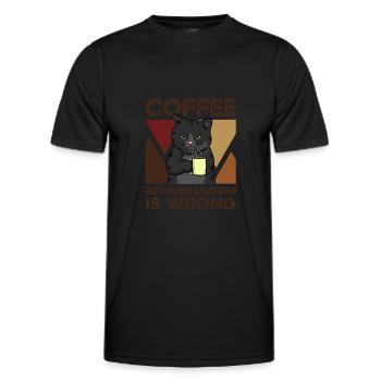 Coffee Because Murder Is False - Men's Functional T-Shirt - black - Front - AI Model Male 178 dark (178cm)