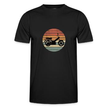 Mobylette Mobylette coucher de soleil cyclomoteur mobylette - T-shirt sport Homme - noir - Devant - AI Model Male 178 dark (178cm)