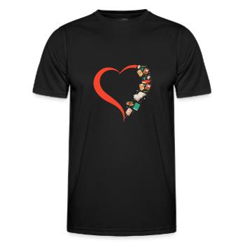 Buch Lesen Literatur Books Heart - Männer Funktions-T-Shirt - Schwarz - Vorne - AI Model Male 178 dark (178cm)