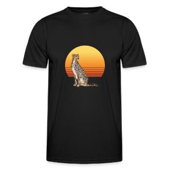 Cheetah Sun - Men's Functional T-Shirt - black - Front - AI Model Male 178 dark (178cm)