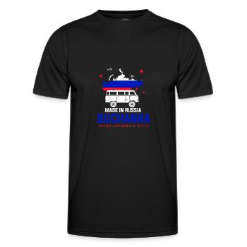 UAZ Buchanka SUV Russia Flag - Men's Functional T-Shirt - black - Front - AI Model Male 178 dark (178cm)