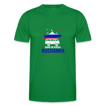 UAZ Buchanka SUV Russia Flag - Men's Functional T-Shirt - kelly green - Front - AI Model Male 178 dark (178cm)