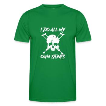 I Do All My Own Stunts Totenkopf mit Krücken - Männer Funktions-T-Shirt - Kelly Green - Vorne - AI Model Male 178 dark (178cm)