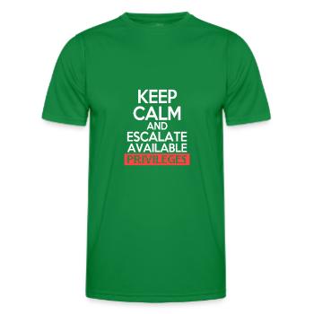 Keep Calm and Escalate Available Privileges Hacker - Men's Functional T-Shirt - kelly green - Front - AI Model Male 178 dark (178cm)