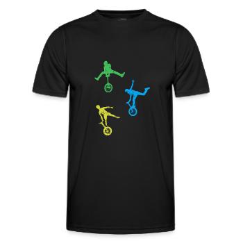 Einrad - Männer Funktions-T-Shirt - Schwarz - Vorne - AI Model Male 178 dark (178cm)