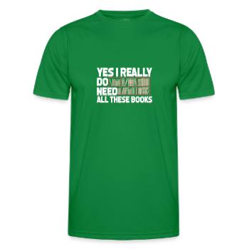 Lustiges Lesen Buch Bücherregal Leser Geschenk - Männer Funktions-T-Shirt - Kelly Green - Vorne - AI Model Male 178 dark (178cm)