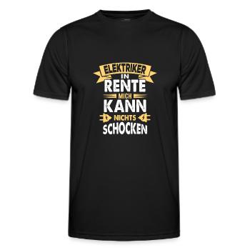 Elektriker in Rente Mich Kann Nichts Schocken - Männer Funktions-T-Shirt - Schwarz - Vorne - AI Model Male 178 dark (178cm)