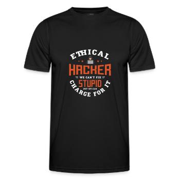 Hacker Gifts for a Ethical Hacker - Men's Functional T-Shirt - black - Front - AI Model Male 178 dark (178cm)