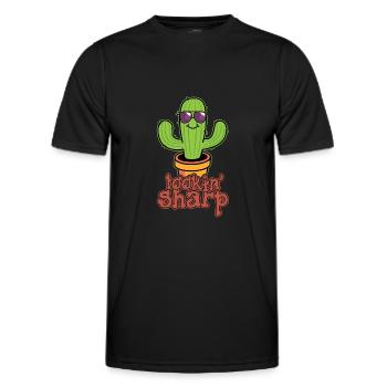 Kaktus Pflanze Looking Sharp - Männer Funktions-T-Shirt - Schwarz - Vorne - AI Model Male 178 dark (178cm)
