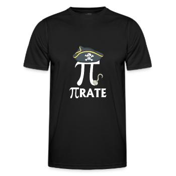 Funny Pi Day Pirate - Men's Functional T-Shirt - black - Front - AI Model Male 178 dark (178cm)