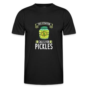Vinegar cucumber cucumber cucumber Dill Cornichons cucumber - Men's Functional T-Shirt - black - Front - AI Model Male 178 dark (178cm)