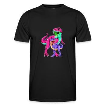 Mother and Son Dino - Mothers Day - Men's Functional T-Shirt - black - Front - AI Model Male 178 dark (178cm)