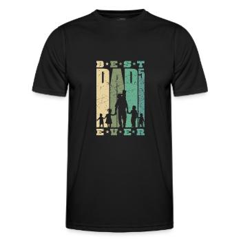 Best Dad Ever father with 5 children five-time dad - Men's Functional T-Shirt - black - Front - AI Model Male 178 dark (178cm)