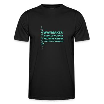 Waymaker Miracle Worker Promise Keeper Light Jesus - Männer Funktions-T-Shirt - Schwarz - Vorne - AI Model Male 178 dark (178cm)