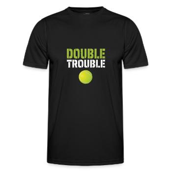 Double Trouble Tennis Team Match - Men's Functional T-Shirt - black - Front - AI Model Male 178 dark (178cm)