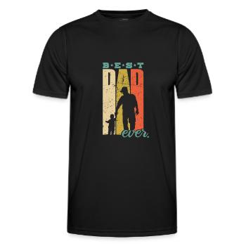 Best Dad Ever Becoming Father Young Dad Son - Men's Functional T-Shirt - black - Front - AI Model Male 178 dark (178cm)