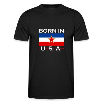 Born in Yugoslavia - Funny Yugoslavia Balkans - Men's Functional T-Shirt - black - Front - AI Model Male 178 dark (178cm)