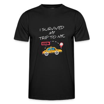 I Survived my trip to NYC New York NYC - T-shirt sport Homme - noir - Devant - AI Model Male 178 dark (178cm)