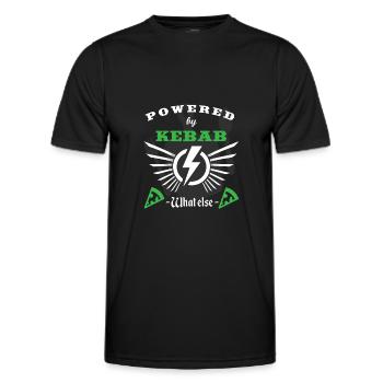 POWERED BY KEBAB - Männer Funktions-T-Shirt - Schwarz - Vorne - AI Model Male 178 dark (178cm)