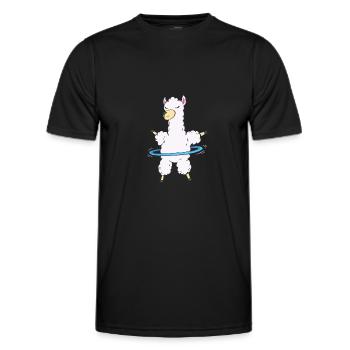 Hulahoop Lama Hullern Alpaka Fitness Fun - Männer Funktions-T-Shirt - Schwarz - Vorne - AI Model Male 178 dark (178cm)