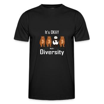 More Diversity - Men's Functional T-Shirt - black - Front - AI Model Male 178 dark (178cm)